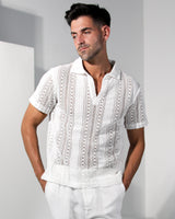 Voyadé Cotton Lace Shirt - White
