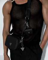 Crossbody Bag & Earphone Case - Black