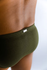 Ribbed Brief 3 PACK - Army Green