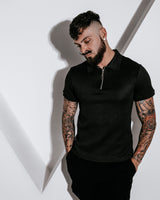 Henly Embossed Polo Shirt - Black