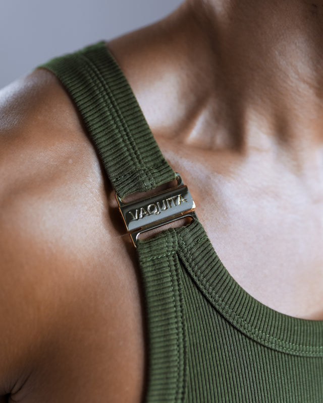 Ryker Ribbed Tank - Army Green