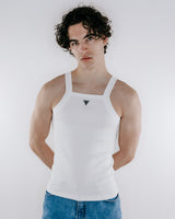 Baxter Ribbed Tank - Luna - Enamelled Crest