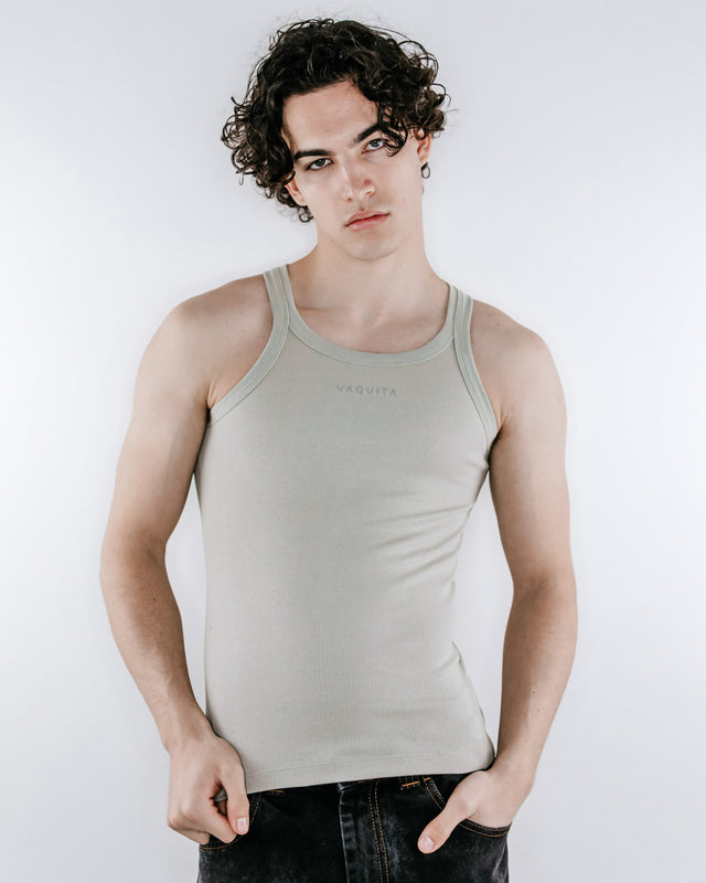 Flynn Ribbed Tank - Sage