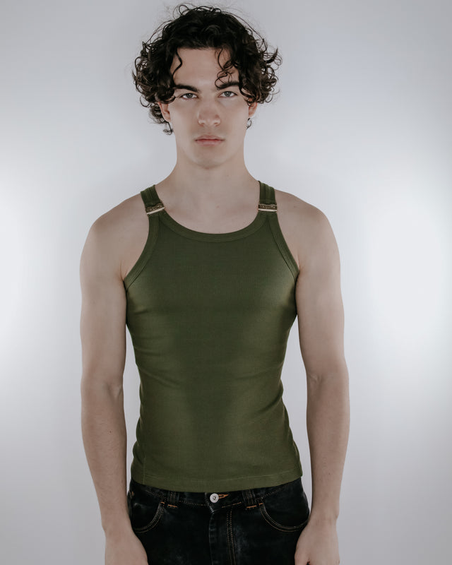 Ryker Ribbed Tank - Army Green