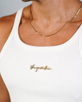 NEW Enduro Heavyweight Ribbed Muscle Tank - White/Gold Plaque