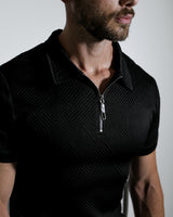 Henly Embossed Polo Shirt - Black
