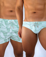 NEW - Wyld Mint Matching Set - Swim Brief & Shorts