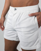 Dion Breathable Corduroy Shorts 6"- White