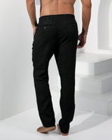 Leroy Tapered Linen Pants - Black