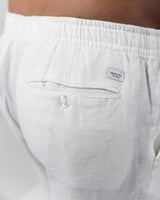 Leroy Tapered Linen Pants - White