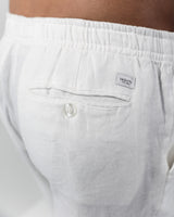 Leroy Tapered 100% Linen Pants - White