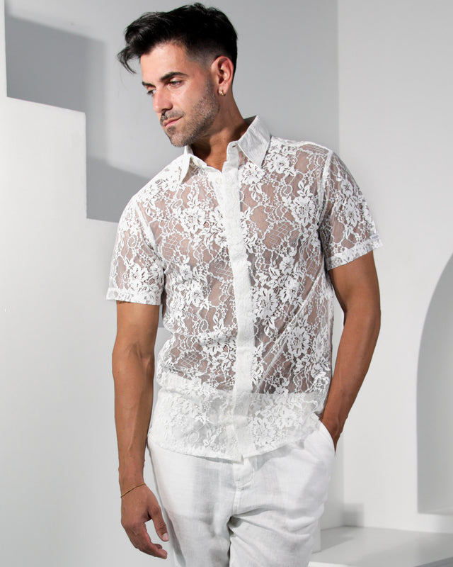 Adorné Lace Shirt - White