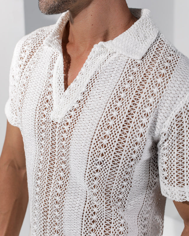 Voyadé Cotton Lace Shirt - White