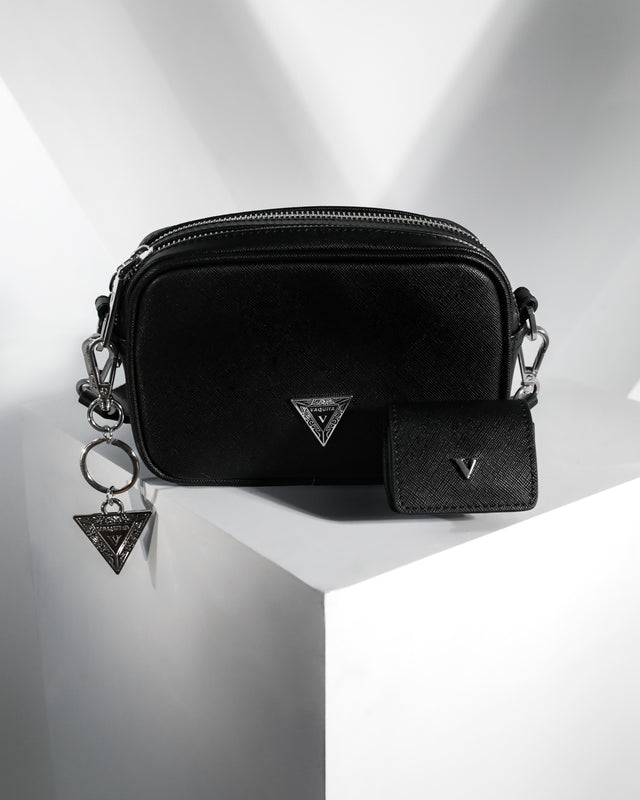 Crossbody Bag & Earphone Case - Black