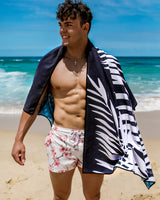 Monochrome Palm Tree - Sand-Free Beach Towel